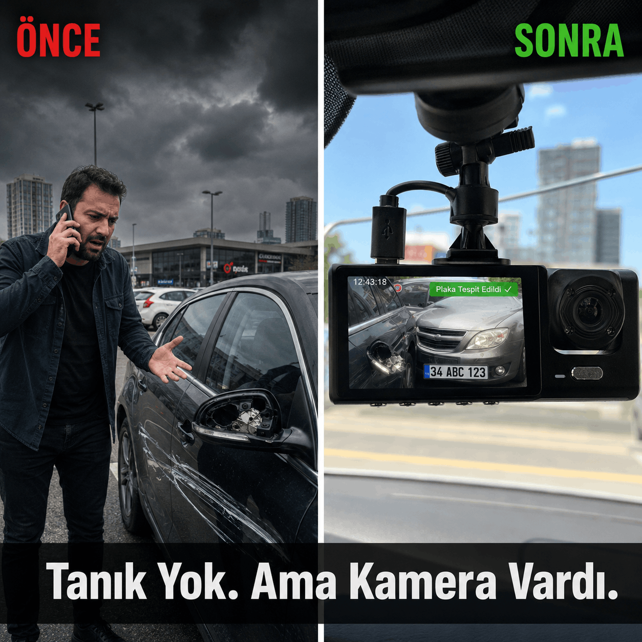 TeknoMiya 3 Kameralı 1080P Full HD Araç İçi Kamera