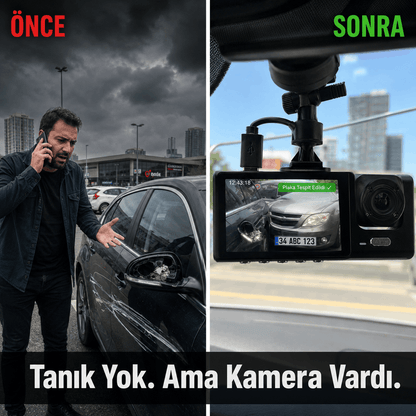 TeknoMiya 3 Kameralı 1080P Full HD Araç İçi Kamera