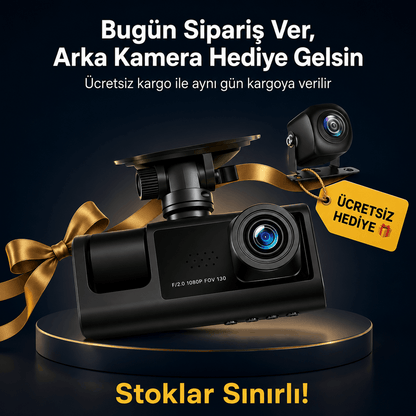 TeknoMiya 3 Kameralı 1080P Full HD Araç İçi Kamera